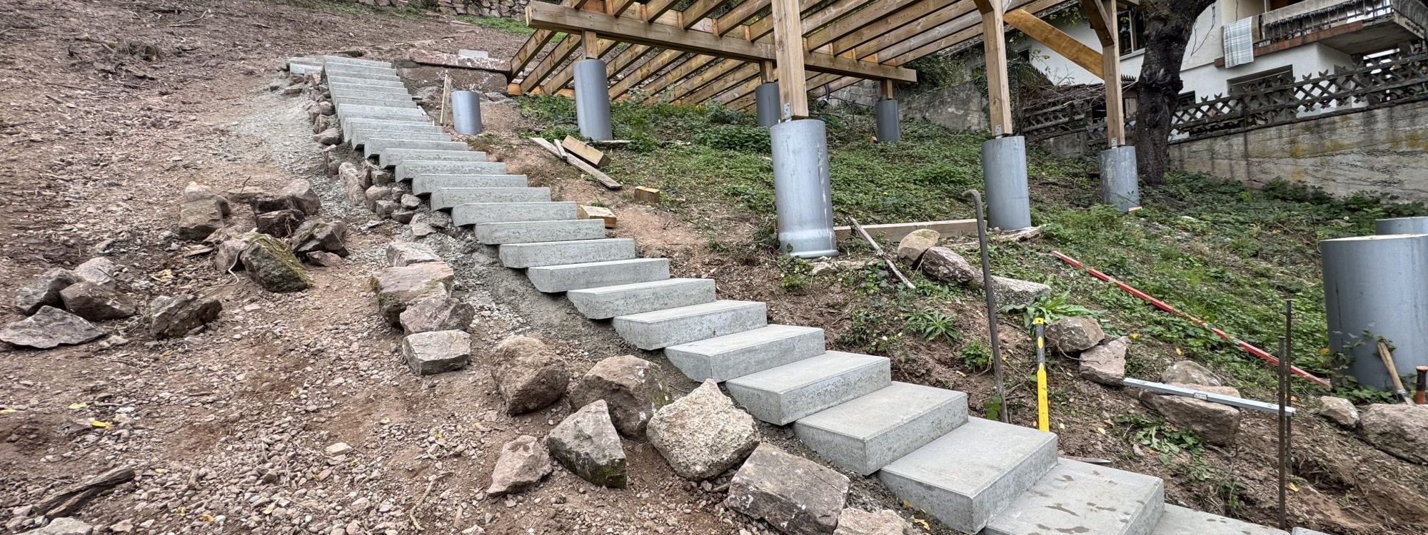 Escaliers et enrochement &agrave; Guebwiller Rixheim
